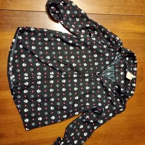 Button down skull heart shirt